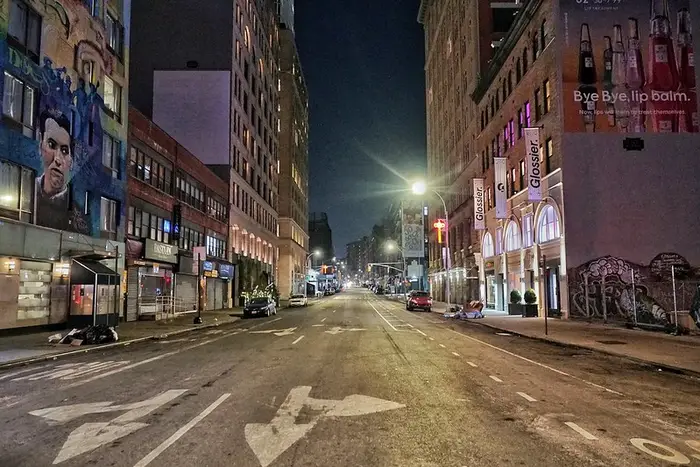 An empty street in Manhattan
